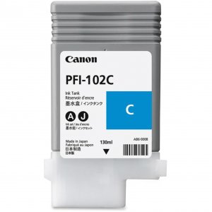 Original Canon 0896B001 Pfi-102c Ink Cartridge - Inkjet - Cyan - 1 Eac