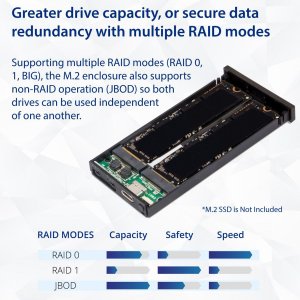 Syba SD-ENC40145 Ac Sd-enc40145 Usb 3.1 Type-c To Dual M.2 B-key Ssd R