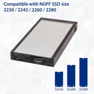 Syba SD-ENC40145 Ac Sd-enc40145 Usb 3.1 Type-c To Dual M.2 B-key Ssd R