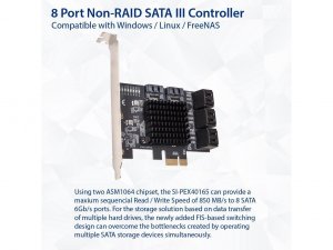 Syba SI-PEX40165 8 Port Sata Iii To Pcie 3.0 X1