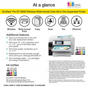 Epson C11CH71201 Ecotank Pro Et-16650 Wireless All-in-one Printer