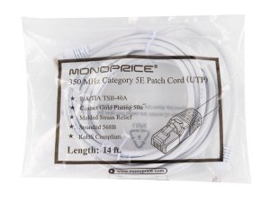 Monoprice 139 Cat5e  Utp  Cable_ 14ft White