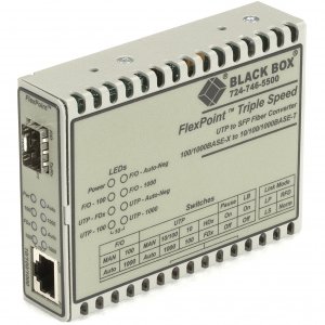 Black LMC1017A-MMST Flexpoint Media Converter, 10base-t100b