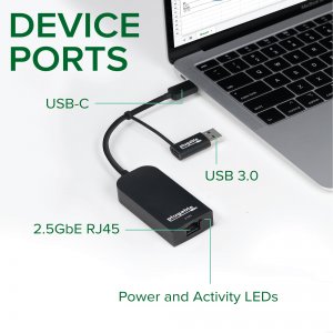 Plugable USBC-E2500 Plugable 2.5g Usb C And Usb To Ethernet