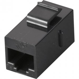 Black FM592 Cat5e Keystone Couplers, Straight-pinned