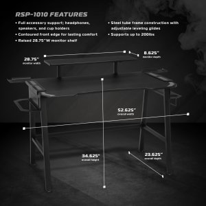 Ofm RSP-1010-GRY Respawn Gaming Desk Gray