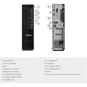 Lenovo 30DK003SUS Thinkstation P340, Intel Core I7-10700 (2.90ghz, 16m