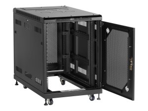 Black RM2400A Select Server Cabinet, 15u With Mesh Doo