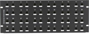 Black JSM116A Cat6 Protected Panel, 48-port, 2u