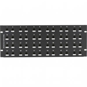 Black JSM116A Cat6 Protected Panel, 48-port, 2u