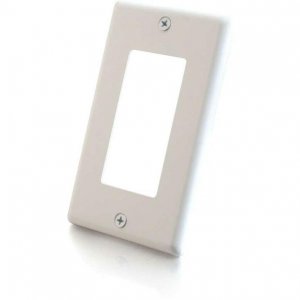 C2g 03736 Decorative One Cutout Metal, Single Gang Wall Plate - White