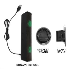 Generic GGSVUSB200GNWS Led Speaker Clip-on Sound Bar (green)