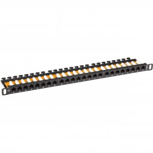 Black JPM5E24A-HU Spacegain Cat5e Half U Patch Panel, 24 P