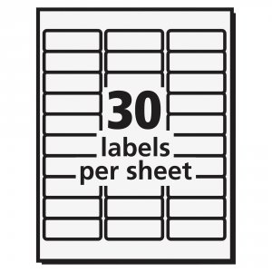 Avery 30600 Pres-a-ply (1 X 2-58) (white Laser) (30 Labelssheet) (100 