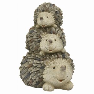 Plutus PBTH93681 Hedgehog Garden Decoration In White Resin