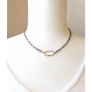 Wild N00164 Hollywood-gunmetal Paperclip Chain With Gold Carabiner Cla