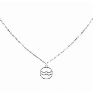 Rael N1050-SS Aquarius Zodiac Symbol Necklace