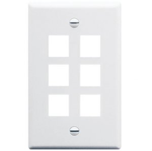 Cablesys ICC-IC107LF6WH Face Plate  Oversized  6-port  White