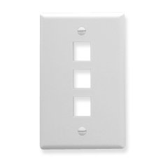 Cablesys ICC-IC107LF3WH Face Plate  Oversized  3-port  White