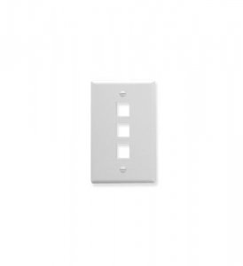 Cablesys ICC-IC107LF3WH Face Plate  Oversized  3-port  White