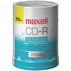 Maxell 648200 - CDR80100S 700mb 80-minute Cd-rs - 100-count Spindle