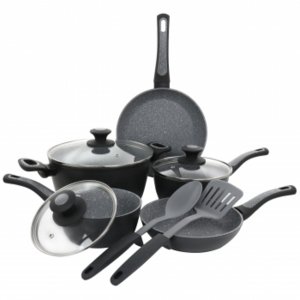 Oster 127710.10 10 Piece Non-stick Aluminum Cookware Set In Black And 