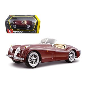 Bburago 22018bur 1951 Jaguar Xk 120 Roadster Burgundy 124 Diecast Mode