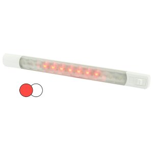 Hella 958121001 Surface Strip Light Wswitch - Whitered Leds - 12v