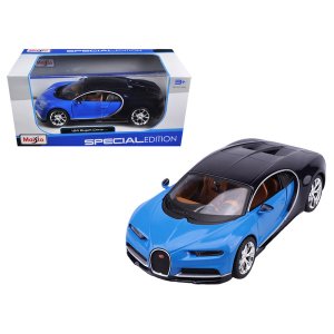 Maisto 31514GRY Bugatti Chiron 42 Black With Blue Accents 124 Diecast 