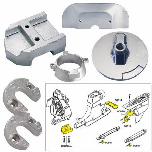 Tecnoseal 20801MG Anode Kit Whardware - Mercury Alpha 1 Gen 2 - Magnes