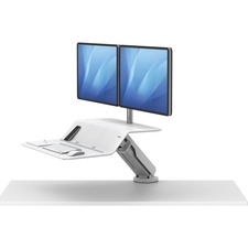 Fellowes 8081801 Lotustrade; Rt Sit-stand Workstation White Dual - 2 D