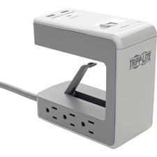 Tripp TLP648USBC Surge Protector Desk Clamp 6-outlet 2 Usb-a; 1 Usb-c 