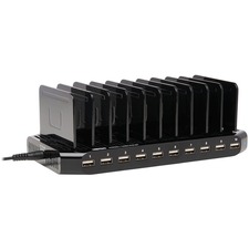 Tripp TRP U280010ST 10-port Usb Charging Station Hub W Adjustable Stor