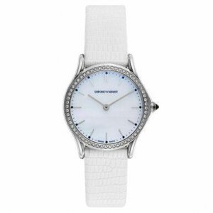 Emporio ARS7010 Swiss Made Two-hand Women's Watch W White Leather Stra