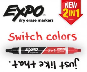 Dymo 1944655 Expo Dual Ended Dry-erase Markers: Assorted Colors W Blac