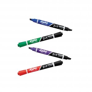 Dymo 1944655 Expo Dual Ended Dry-erase Markers: Assorted Colors W Blac