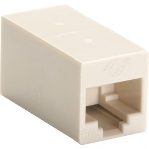 Black FM507-R2 Cat5e Coupler, Straight-pinned, Unshield