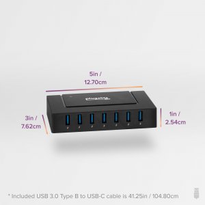 Plugable USBC-HUB7BC Plugable 7-in-1 Usb Charging Hub With Data Transf