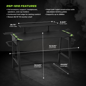 Ofm RSP-1010-GRN Respawn Gaming Desk Green