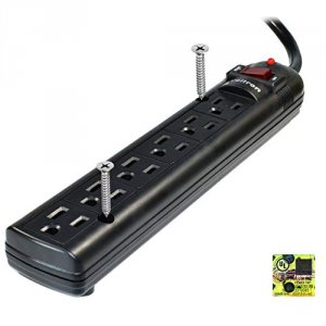 Weltron WSP-600PLF-10BK 6-outlet Surge Protector Power Strip 10f