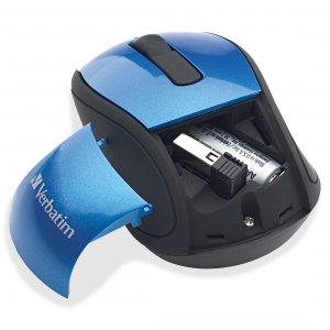 Verbatim 97471 Wireless Mini Travel Optical Mouse - Blue - Radio Frequ