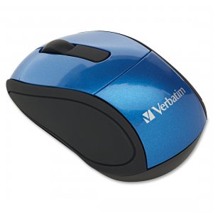 Verbatim 97471 Wireless Mini Travel Optical Mouse - Blue - Radio Frequ