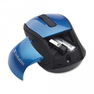 Verbatim 97471 Wireless Mini Travel Optical Mouse - Blue - Radio Frequ