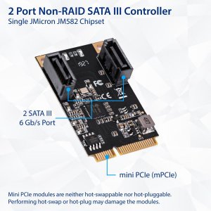 Syba SI-MPE40150 Mini Pci-express 3.0, 1-lane, 2-port Sat