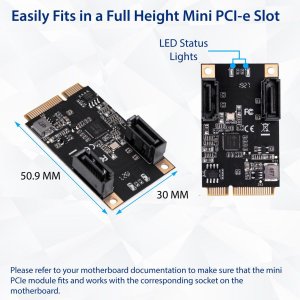 Syba SI-MPE40150 Mini Pci-express 3.0, 1-lane, 2-port Sat