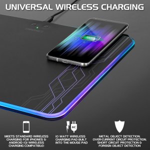 Generic ENPUPLR100BKWS Led Wireless Charging Mouse Pad