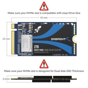 Sabrent SB-1342-2TB 2tb Rocket Nvme Pcie M.2 2242