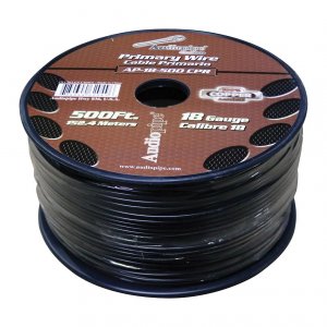 Audiopipe AP18500CPRBLK 18 Gauge 100% Copper Series Primary Wire - 500