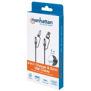 Manhattan 390606 4-in-1 Type-c Charging Cable