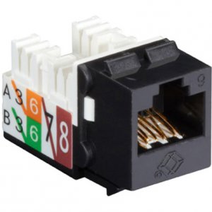 Black FMT631-R3 Gigatrue2 Cat6 Jack, Universal Wiring, C